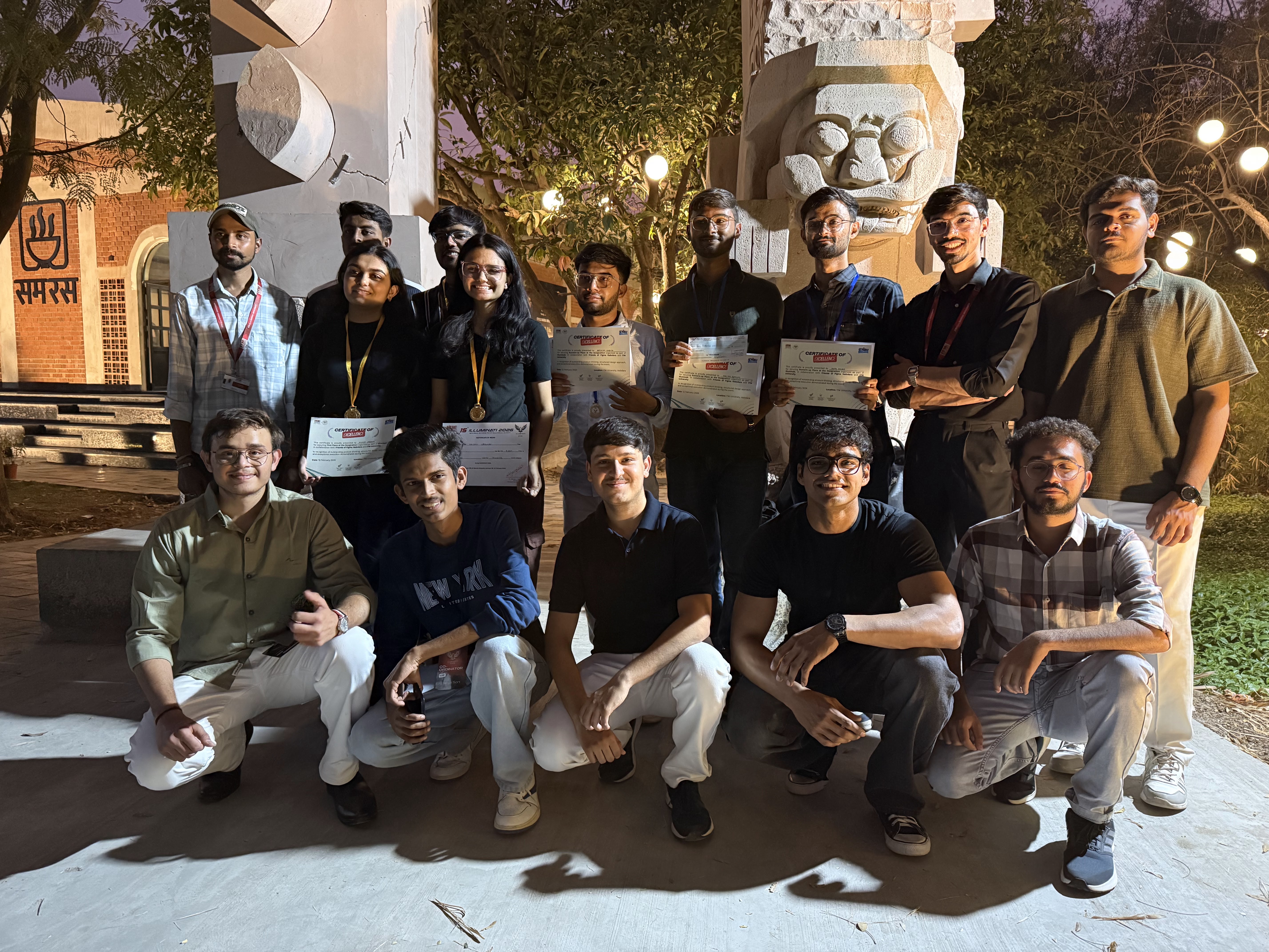 Group photo from a Friends of Figma Vadodara event